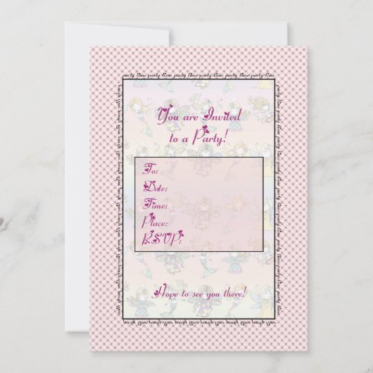 Whimsical Fairy Mermaid and Angel Party nodigt uit Kaart (Achterkant)