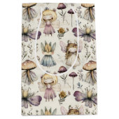 Whimsical Fairy & Mushroom Magical Flower Garden Medium Cadeauzakje (Voorkant)