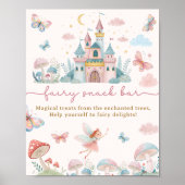 Whimsical Fairy Snack Bar Teken 1e Verjaardagsfees Poster (Voorkant)