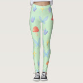 Whimsical Fairycore Pattern – Mushrooms, Crystals  Leggings (Voorkant)