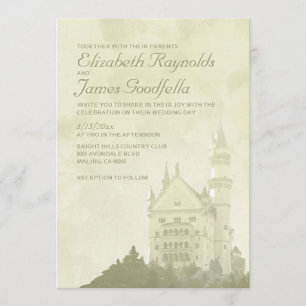Whimsical Fairytale Castle Wedding Invitations Kaart