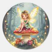 Whimsical Fairytale Christmas Ronde Sticker (Voorkant)
