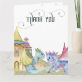 Whimsical Fairytale Dragon Baby shower Bedankkaart (Voorkant)