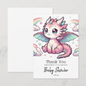 Whimsical Fairytale Dragon Baby shower Bedankkaart (Voorkant / Achterkant)