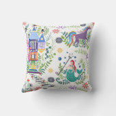 Whimsical Fairytale Folk Art Jeter Oreiller (Verso)