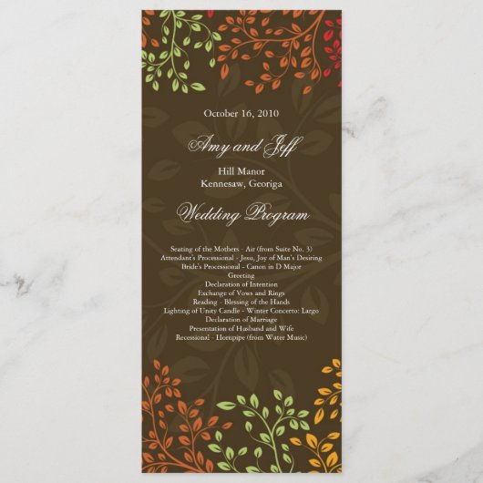 Whimsical Fall Wedding Program Programma (Voorkant)