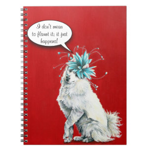 Whimsical Fancy White Dog Notitieboek