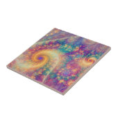 Whimsical Fantasy Abstract Fractal Vortex Art Tegeltje (Zijkant)