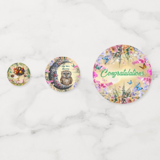 Whimsical Fantasy Garden Baby doucheTafel Confetti (Voorkanten)