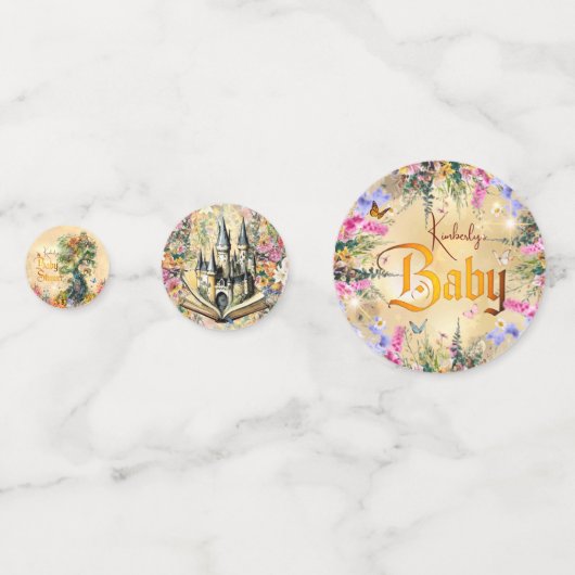 Whimsical Fantasy Garden Baby doucheTafel Confetti (Achterkanten)