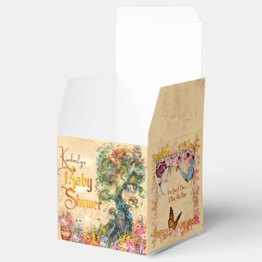Whimsical Fantasy Garden Baby doucheTafel Confetti Bedankdoosjes (Geopend)