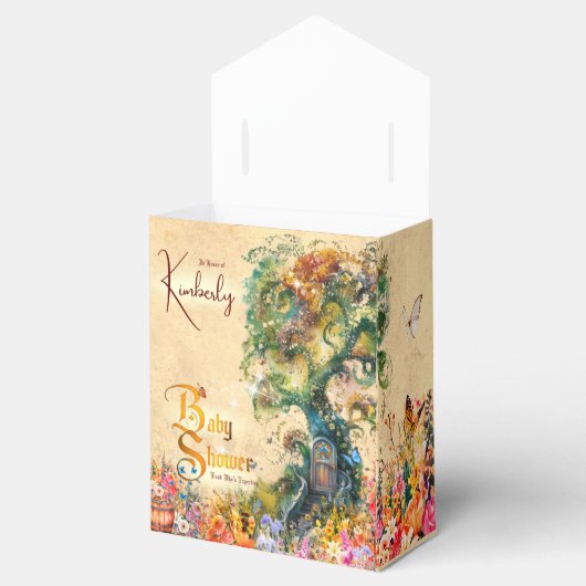 Whimsical Fantasy Garden Baby doucheTafel Confetti Bedankdoosjes (Geopend)