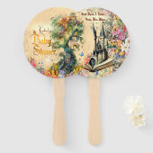 Whimsical Fantasy Garden Baby doucheTafel Confetti Handwaaier (Voorkant en achterkant)