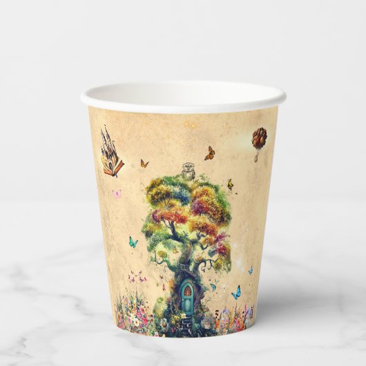 Whimsical Fantasy Garden Baby shower uitnodiging Papieren Bekers (Achterkant)