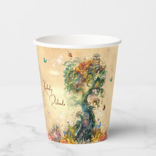 Whimsical Fantasy Garden Baby shower uitnodiging Papieren Bekers (Voorkant)