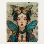 Whimsical Fantasy Portret Dame met Vlinders Planner (Achterkant)