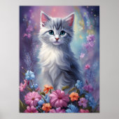 Whimsical Fantasy Tuin Kitten Kwekerij Poster (Voorkant)