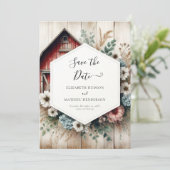 Whimsical Farmyard Barnyard Wedding Save The Date (Staand voorkant)