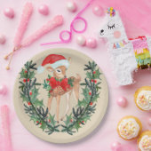 Whimsical Fawn Wreath Papieren Bordje