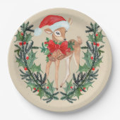 Whimsical Fawn Wreath Papieren Bordje