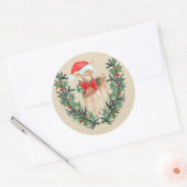 Whimsical Fawn Wreath Ronde Sticker (Envelop)