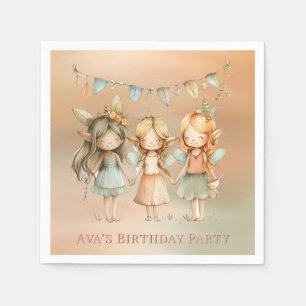 Whimsical  feeën meisje verjaardagsfeestje servet