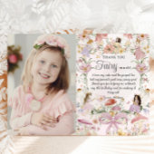 Whimsical feeën Verjaardagsbloem Tuin Afbeelding Bedankkaart