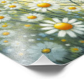 Whimsical Feline Onder de Daisies Foto Afdruk (Hoek)