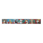 Whimsical Festive Cats Christmas  Grosgrain Lint (Voorkant)