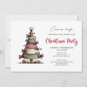 Whimsical festive tree modern holiday invitation (Devant)