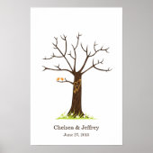 Whimsical Fingerprint Tree met Lovevogels Poster (Voorkant)