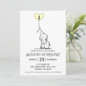 Whimsical First Birthday | Elephant Kaart (Staand voorkant)