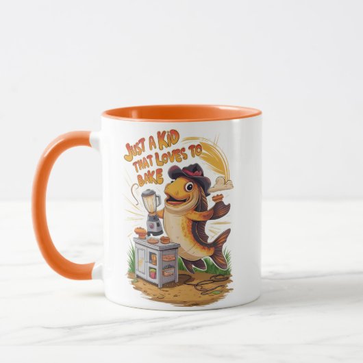 Whimsical Fish in Cowboy Pet Whirls a Blender Mok (Links)