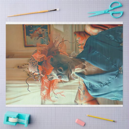 Whimsical Flamboyant Hippo Decoupage Tissuepapier (Craft)