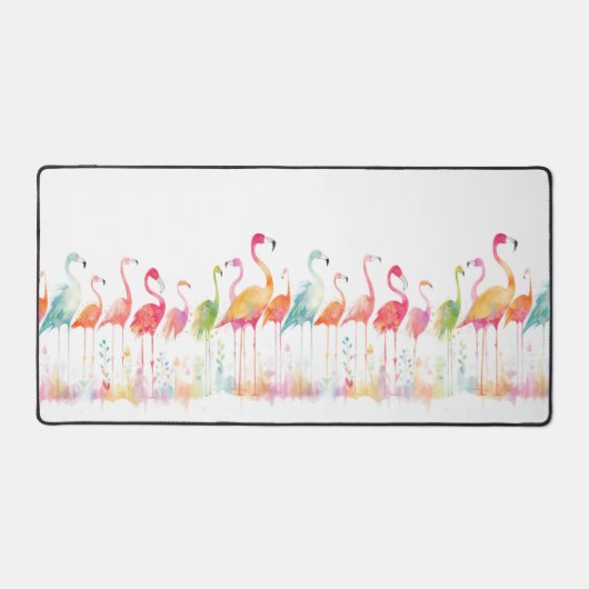 Whimsical Flamingo Birds Desk Mat (Voorkant)