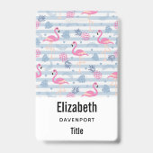 Whimsical Flamingo & Pineapple Pattern Badge (Achterkant)