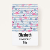 Whimsical Flamingo & Pineapple Pattern Badge (Achterkant)