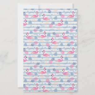 Whimsical Flamingo & Pineapple Pattern Briefpapier