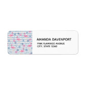 Whimsical Flamingo & Pineapple Pattern Etiket (Voorkant)