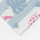 Whimsical Flamingo & Pineapple Pattern Fleece Deken (Hoek)