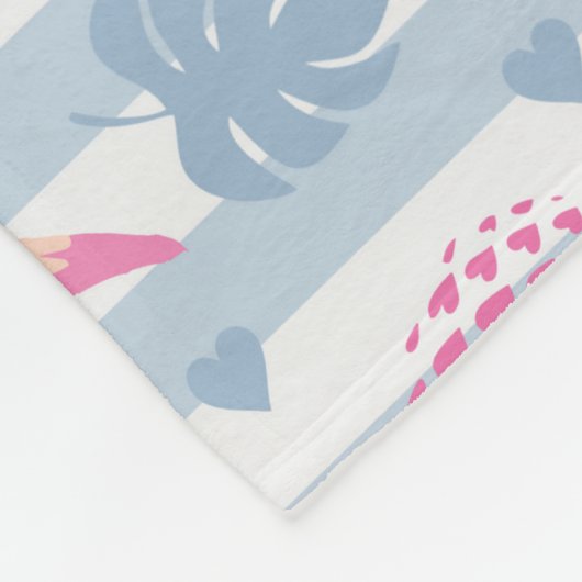 Whimsical Flamingo & Pineapple Pattern Fleece Deken (Hoek)