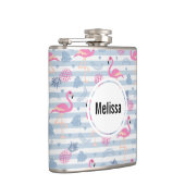 Whimsical Flamingo & Pineapple Pattern Heupfles (Rechts)