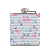 Whimsical Flamingo & Pineapple Pattern Heupfles (Achterkant)