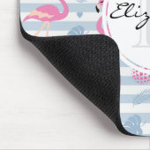 Whimsical Flamingo & Pineapple Pattern Monogram Muismat (Hoek)