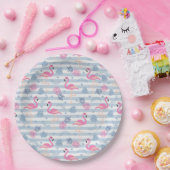 Whimsical Flamingo & Pineapple Pattern Papieren Bordje (Feest)