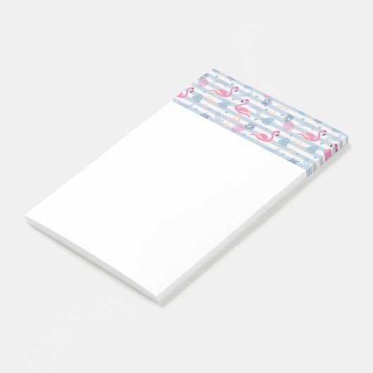 Whimsical Flamingo & Pineapple Pattern Post-it® Notes (Schuin)