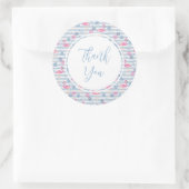 Whimsical Flamingo & Pineapple Pattern Ronde Sticker (Tas)