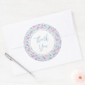 Whimsical Flamingo & Pineapple Pattern Ronde Sticker (Envelop)