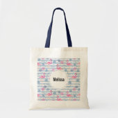 Whimsical Flamingo & Pineapple Pattern Tote Bag (Voorkant)
