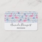 Whimsical Flamingo & Pineapple Pattern Visitekaartje (Voorkant)